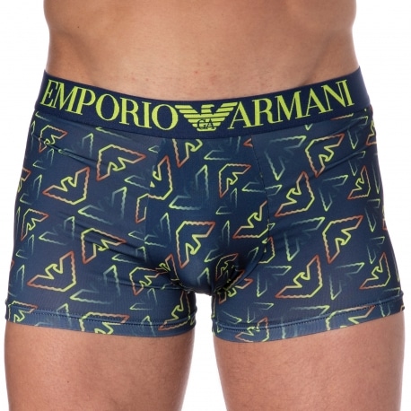 Emporio Armani All Over Eagle Microfiber Boxer Briefs - Ink - Log