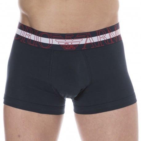 Emporio Armani Megalogo Cotton Boxer Briefs - Navy