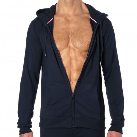 Tommy Hilfiger Logo Tape Hoody - Navy