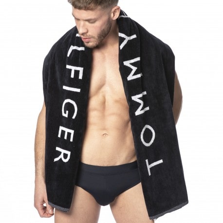 Tommy Hilfiger Organic Cotton Beach Towel - Navy