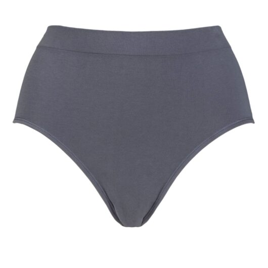 Women's 1 Pack Ambra Organic Cotton Full Brief Underwear Steel UK 8-10