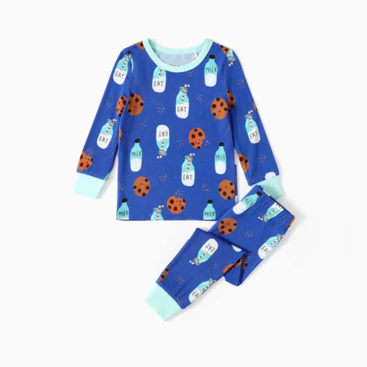Bamboo Viscose Baby/Toddler 2-Piece Childlike Animal Print Snug-Fitting Pajamas Set
