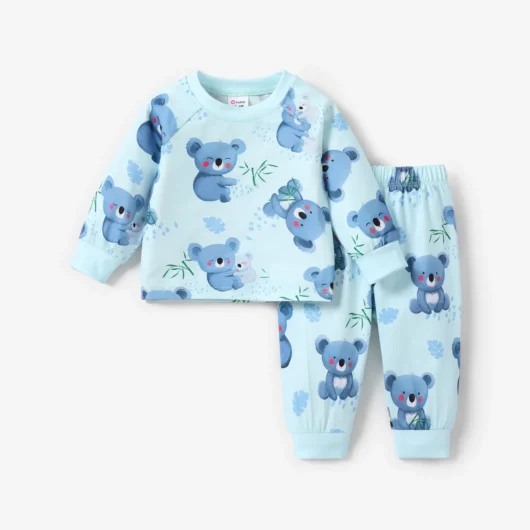 Baby Boy 2pcs Koala Pattern Flame Resistant Pajama Set