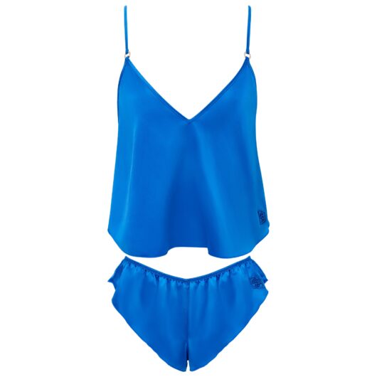 Bluebella Faye Luxury Satin Cami Top and Short Set Egyptian Blue - 6