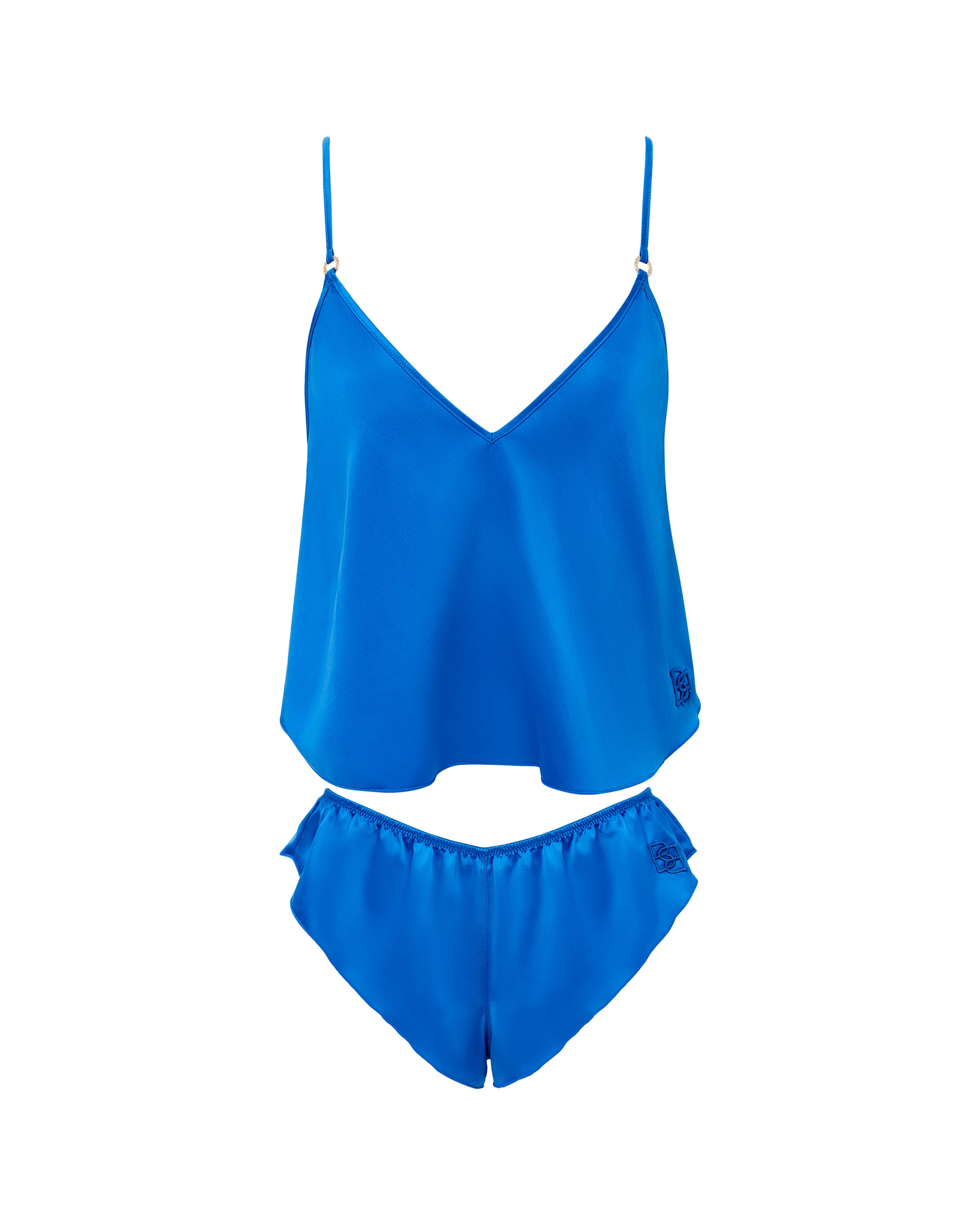 Bluebella Faye Luxury Satin Cami Top and Short Set Egyptian Blue - 6