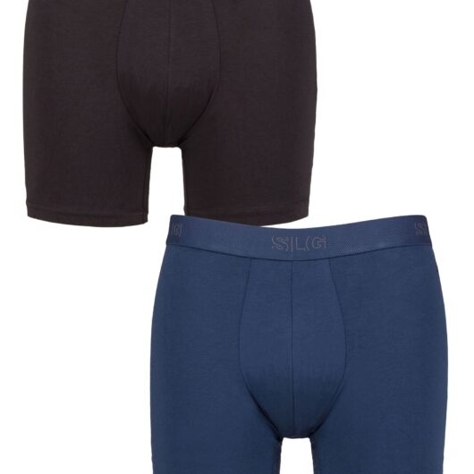 Mens 2 Pack Sloggi SLG Baselayer Boxer Shorts Ultramarine XL