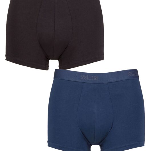 Mens 2 Pack Sloggi SLG Baselayer Trunks Ultramarine XL