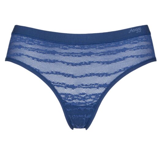 Womens 1 Pack Sloggi FREE Evolve Lace Hipster Blue Sapphire S/M