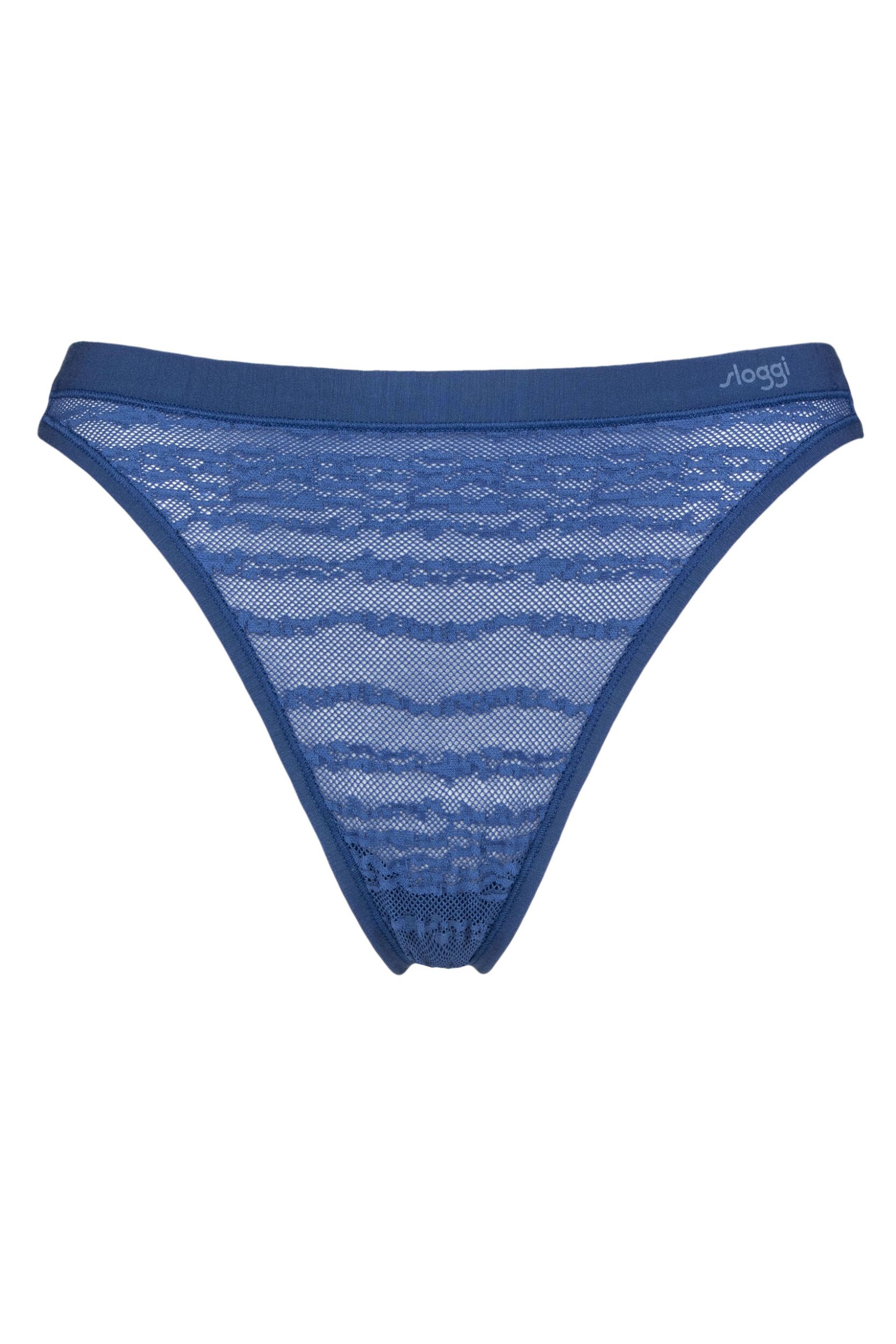 Womens 1 Pack Sloggi FREE evolve String Lace Thong Blue Sapphire L/XL