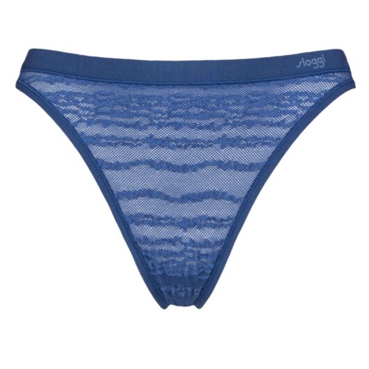 Womens 1 Pack Sloggi FREE evolve String Lace Thong Blue Sapphire S/M