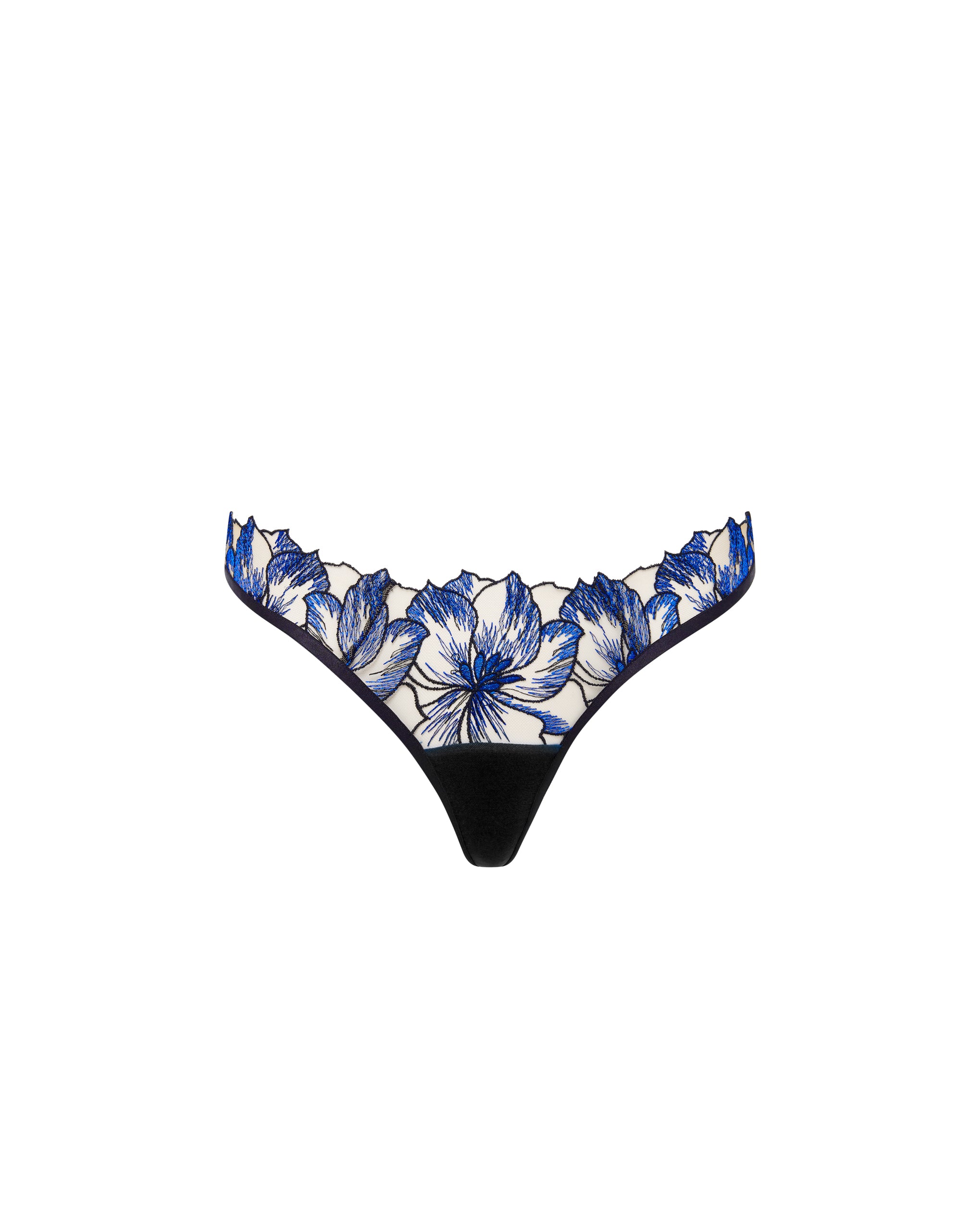 Bluebella Lyandra Thong Egyptian Blue/Black/Sheer - 12