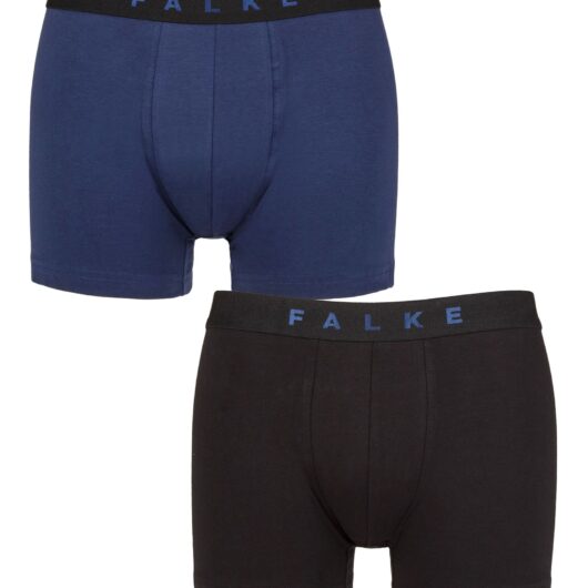Mens 2 Pack Falke Daily Comfort Cotton Boxer Briefs Blue and Black Small