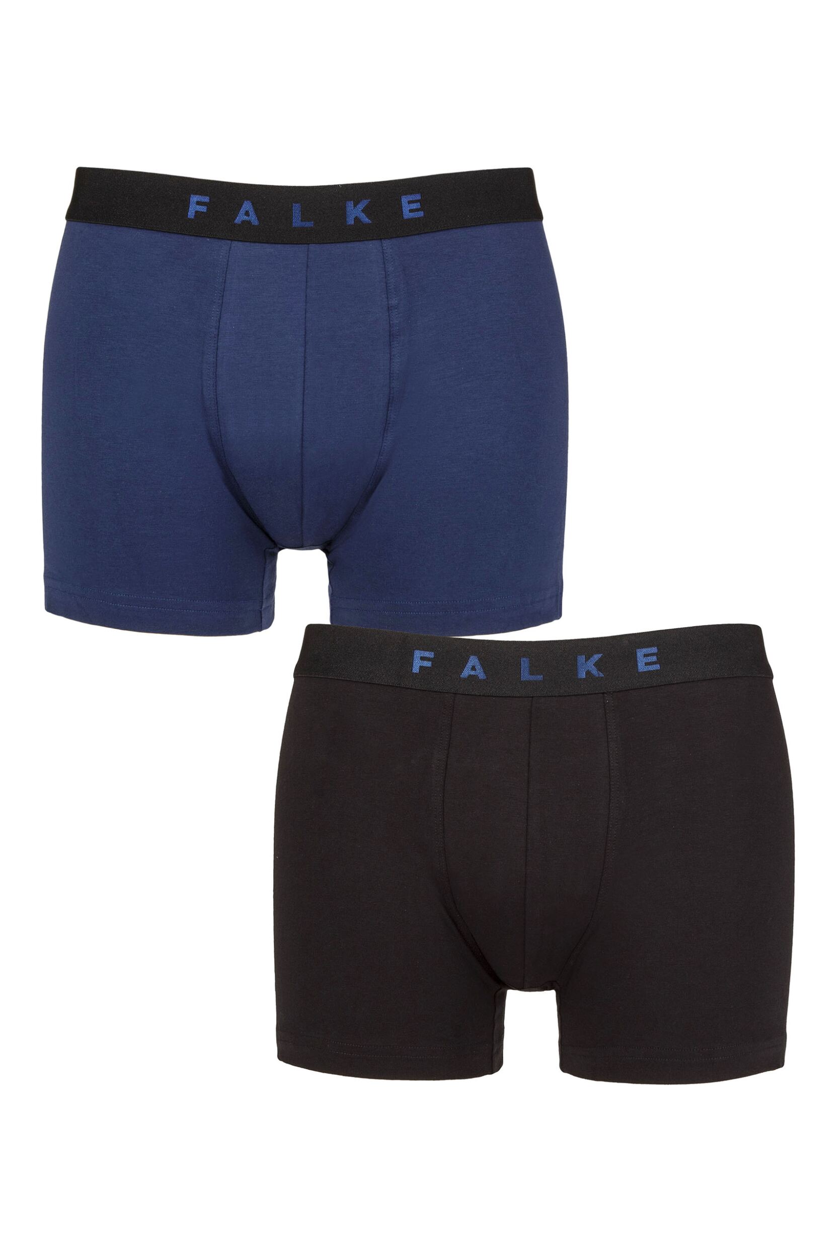 Mens 2 Pack Falke Daily Comfort Cotton Boxer Briefs Blue and Black Small