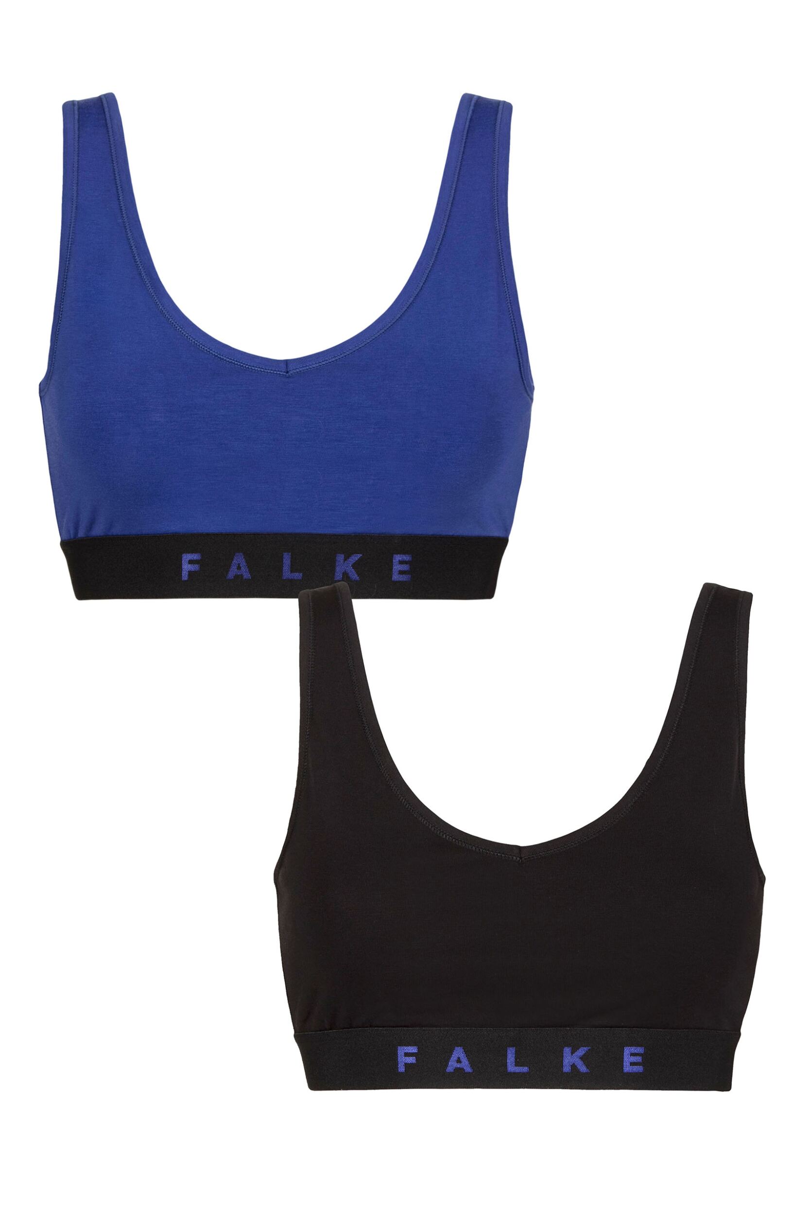 Women's 2 Pack Falke Daily Comfort Cotton Bralette Blue and Black M