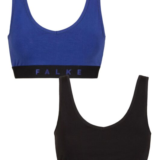 Women's 2 Pack Falke Daily Comfort Cotton Bralette Blue and Black XL