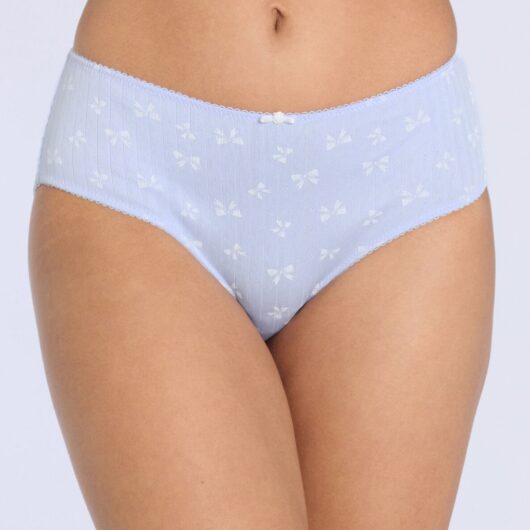 Boux Avenue Rosie bow pointelle shorts - Blue Mix - 10