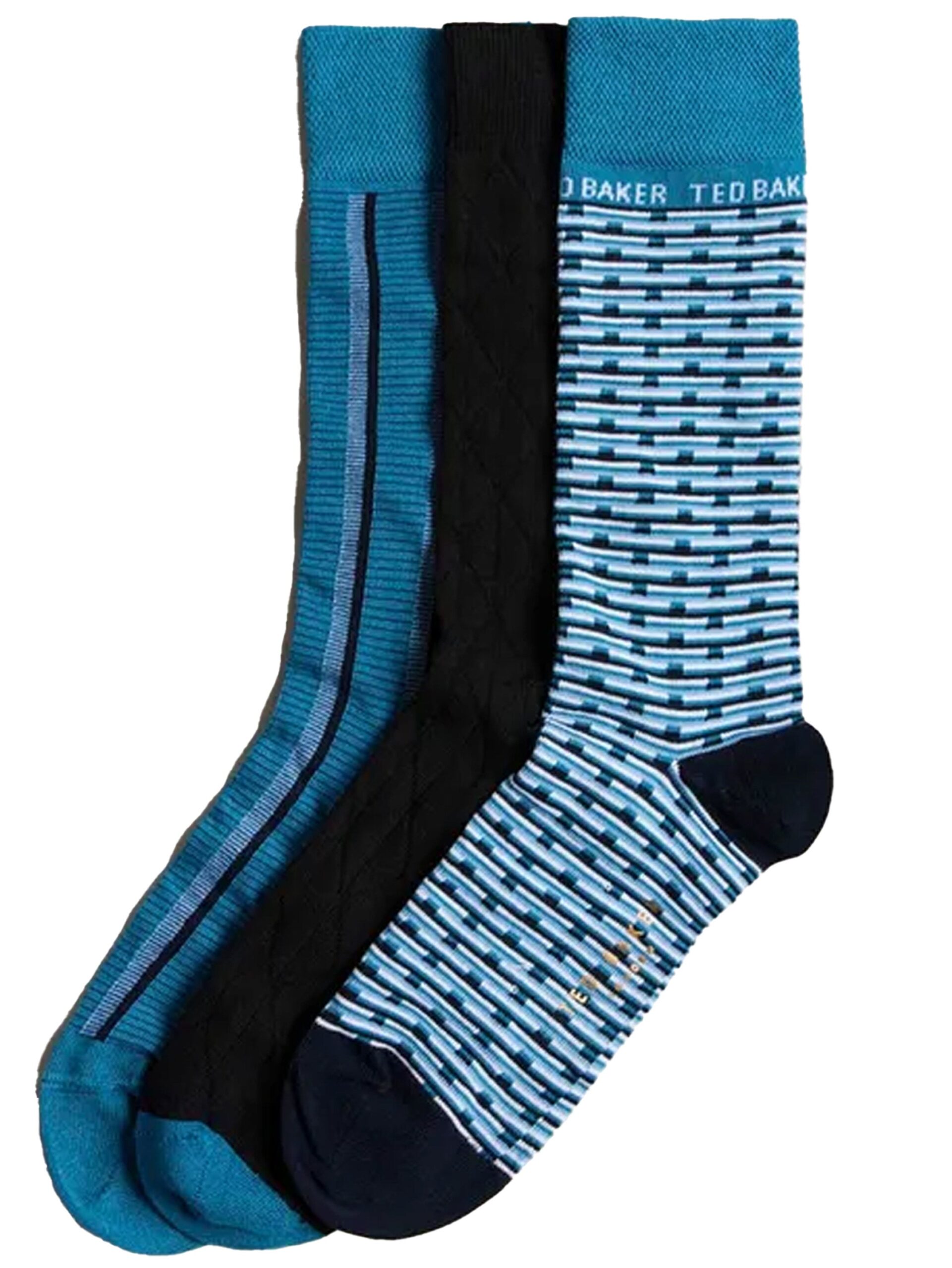 Ted Baker | Mens Crew Socks 3 Pack Gift Set - Blue / One Size