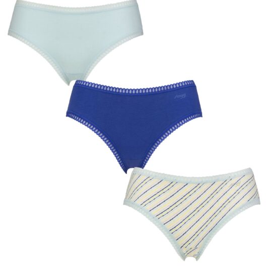 Women's 3 Pack Sloggi Go Crush Hipster Briefs Blue Medium