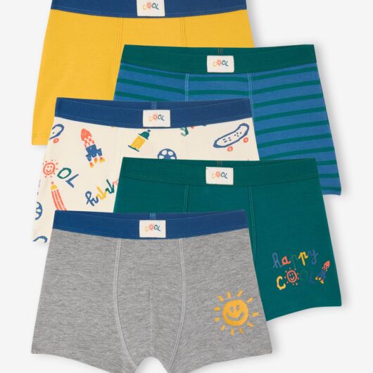 5 pack of boys' stretch COOL boxer shorts royal blue