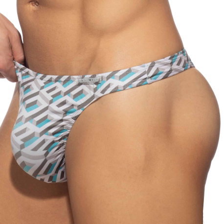 Addicted AD Print Thong - Blue