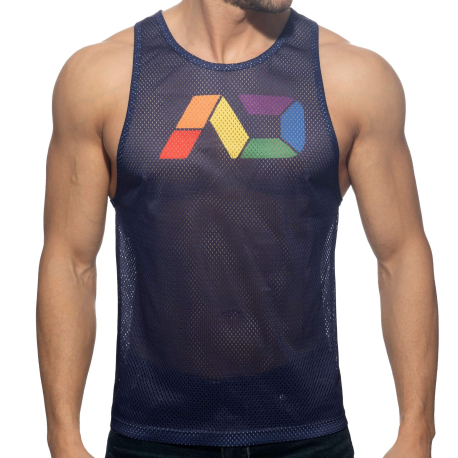Addicted AD Rainbow Tank Top - Navy