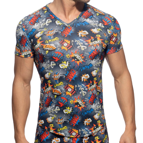 Addicted Comic Microfiber T-Shirt - Navy