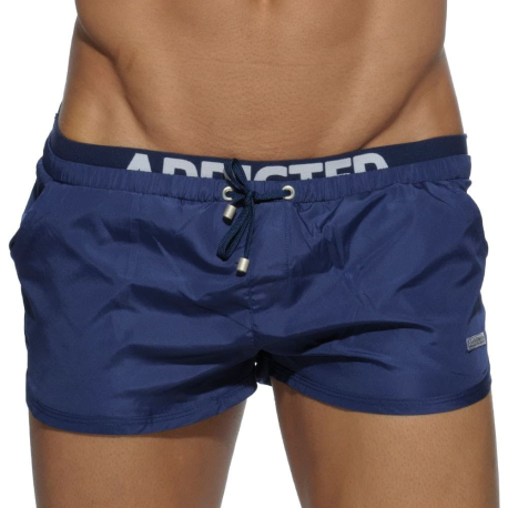 Addicted Double Waistband Swim Short - Navy