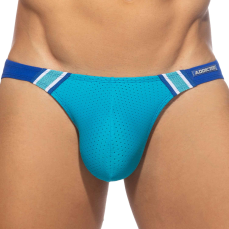 Addicted Mesh Mini Bikini Briefs - Turquoise - Blue
