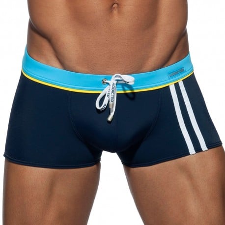 Addicted Sport Detail Binding Swim Trunks - Navy