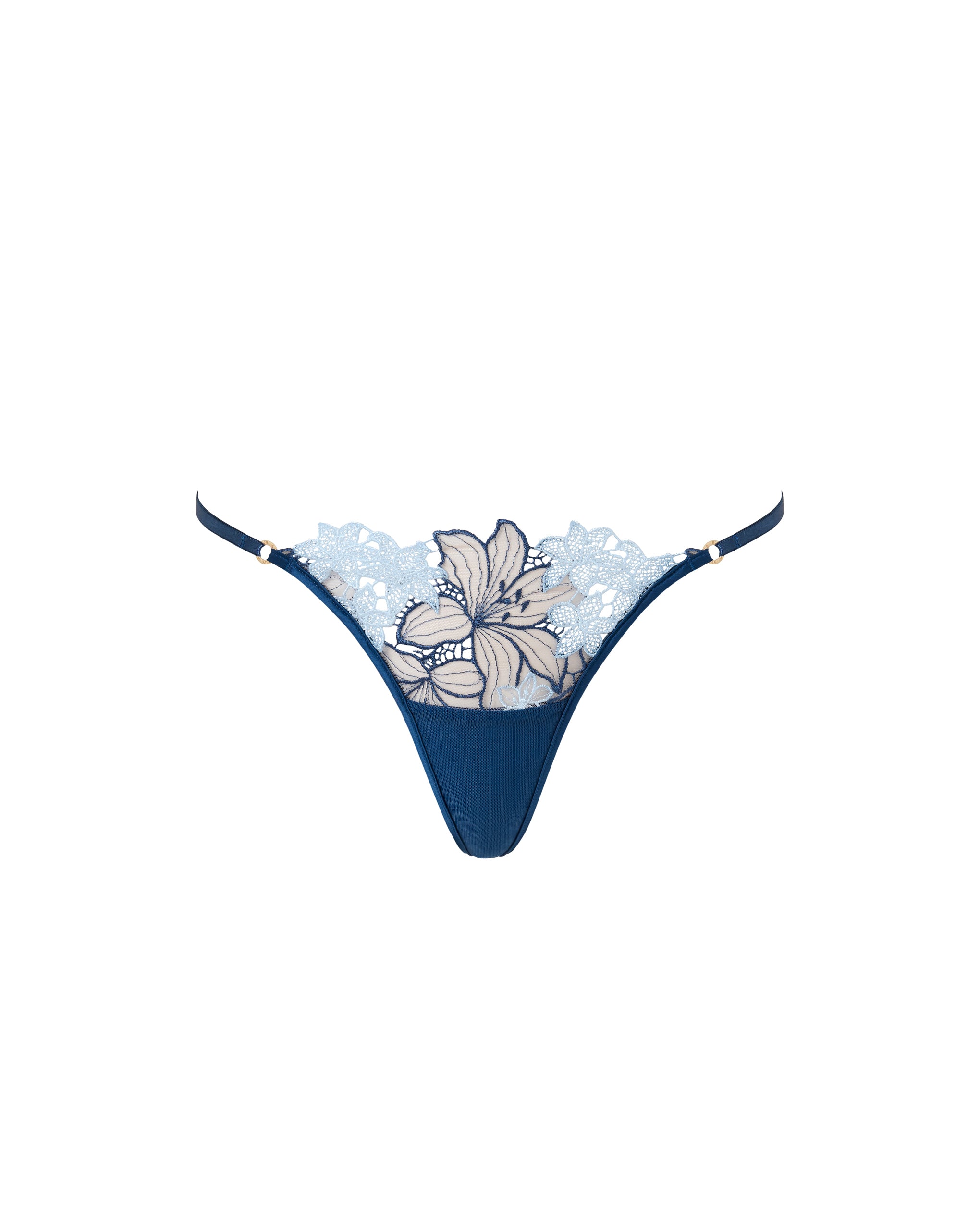 Bluebella Calantha Floral Lace Thong Blue - 6