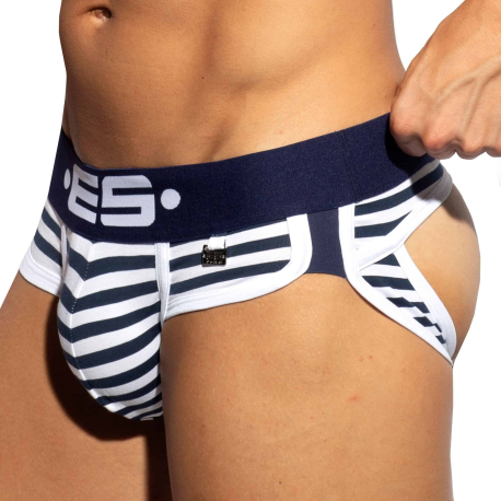 ES Collection Double Side Bottomless Cotton Briefs - Sailor