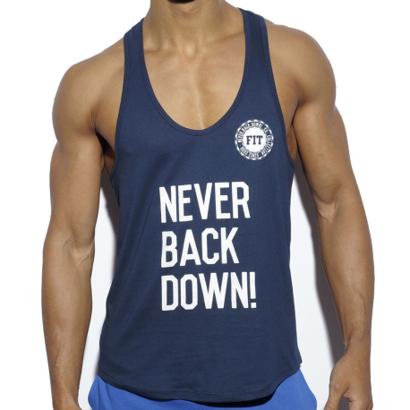 ES Collection Never Back Down Tank Top - Navy