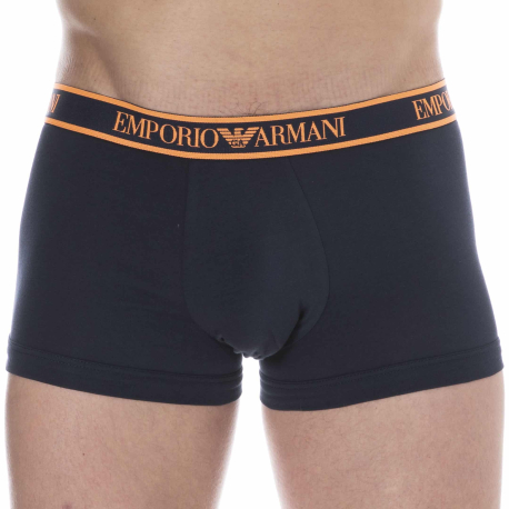 Emporio Armani Core Logoband Cotton Boxer Briefs - Navy - Orange