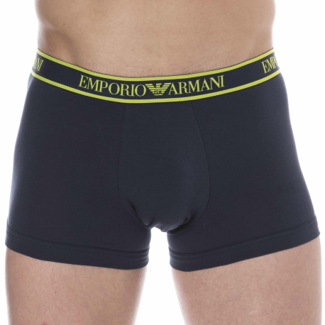 Emporio Armani Core Logoband Cotton Boxer Briefs - Navy - Yellow