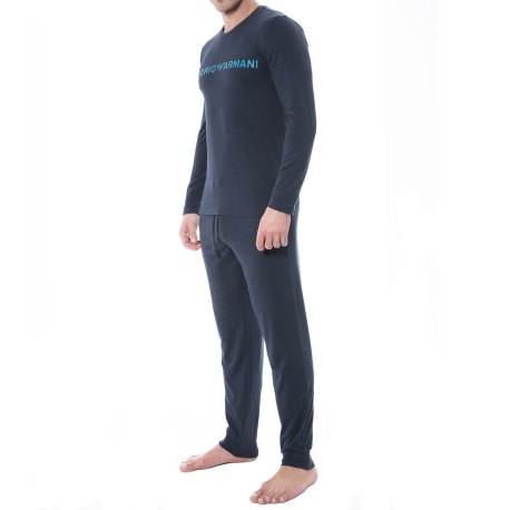 Emporio Armani Megalogo Cotton Loungewear - Navy