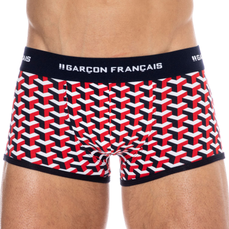 Garçon Français Geometric Cotton Trunks - Navy