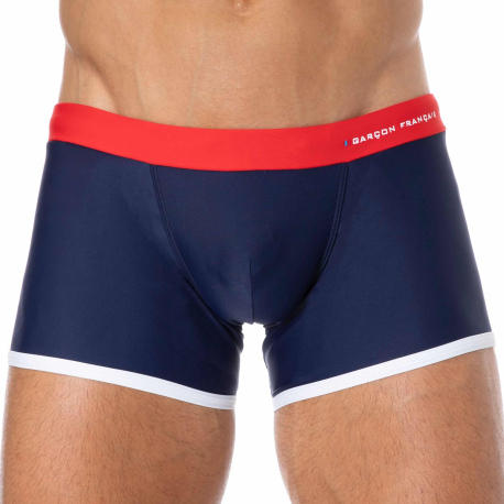 Garçon Français Swim Trunks - Navy - Red - White