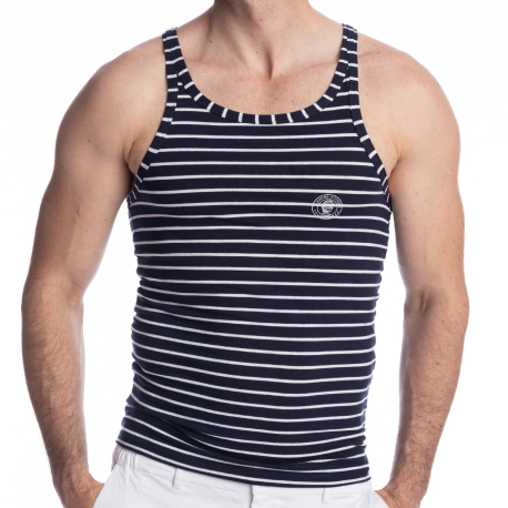 L'Homme invisible Querelle de Brest Tank Top - Navy - White Strip