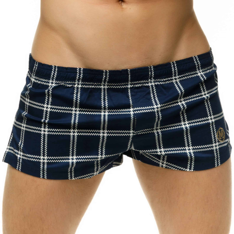 Marcuse Checker Boxer Shorts - Navy
