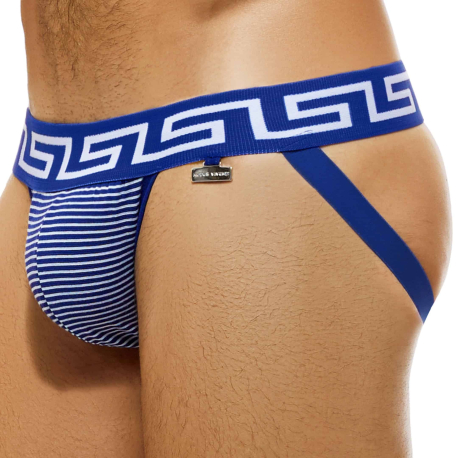 Modus Vivendi Hellenic Jockstrap - Blue - White Stripe
