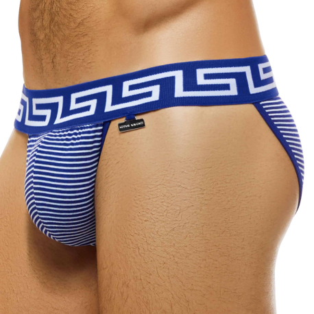 Modus Vivendi Hellenic Tanga Briefs - Blue - White Stripe