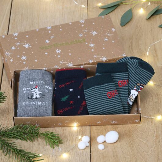 Pack of 3 Pairs of Christmas Socks for Boys night blue