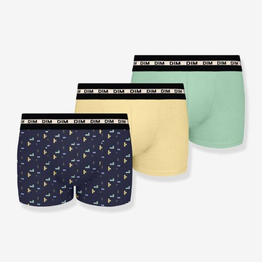 Pack of 3 boys' boxers with gameboy pattern Ecodim yellow