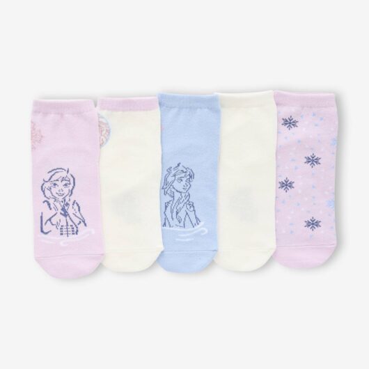 Pack of 5 pairs of Disney® REINE DES NEIGES ankle socks soft lilac