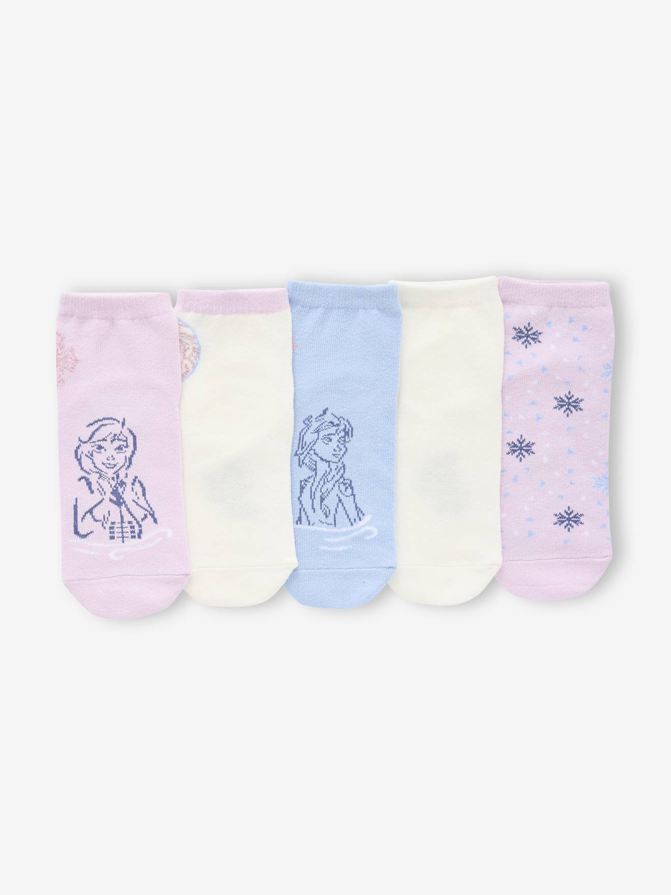 Pack of 5 pairs of Disney® REINE DES NEIGES ankle socks soft lilac