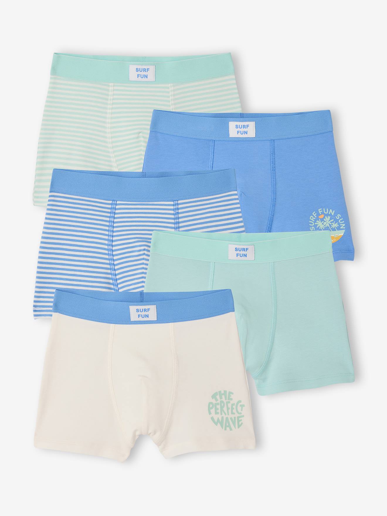 Pack of 5 surf boxers for boys blue