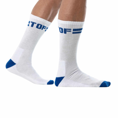 TOF Paris Sport Crew Socks - White - Blue