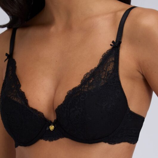 Boux Avenue Amber lace plunge bra - Black - 30A