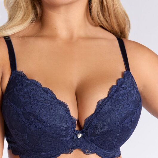 Boux Avenue Mollie padded plunge bra - Deep Blue - 32G