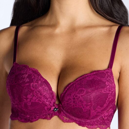 Boux Avenue Mollie padded plunge bra - Grape - 28D